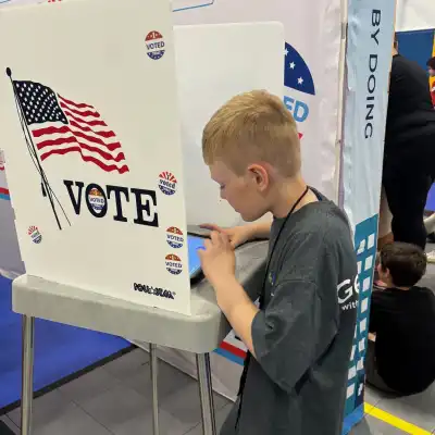 Image of a boy voting